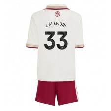 Arsenal Riccardo Calafiori #33 Tredjeställ Barn 2025-26 Korta ärmar (+ Korta byxor)